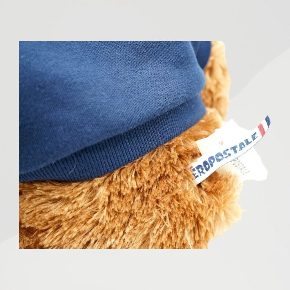 NWT Aeropostale Brown Plush Teddy Bear Stuffed Animal With Blue Jacket‎ 14